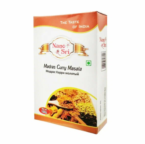 Смесь специй Мадрас карри масала (Madras curry masala) 100 г, Nano Sri